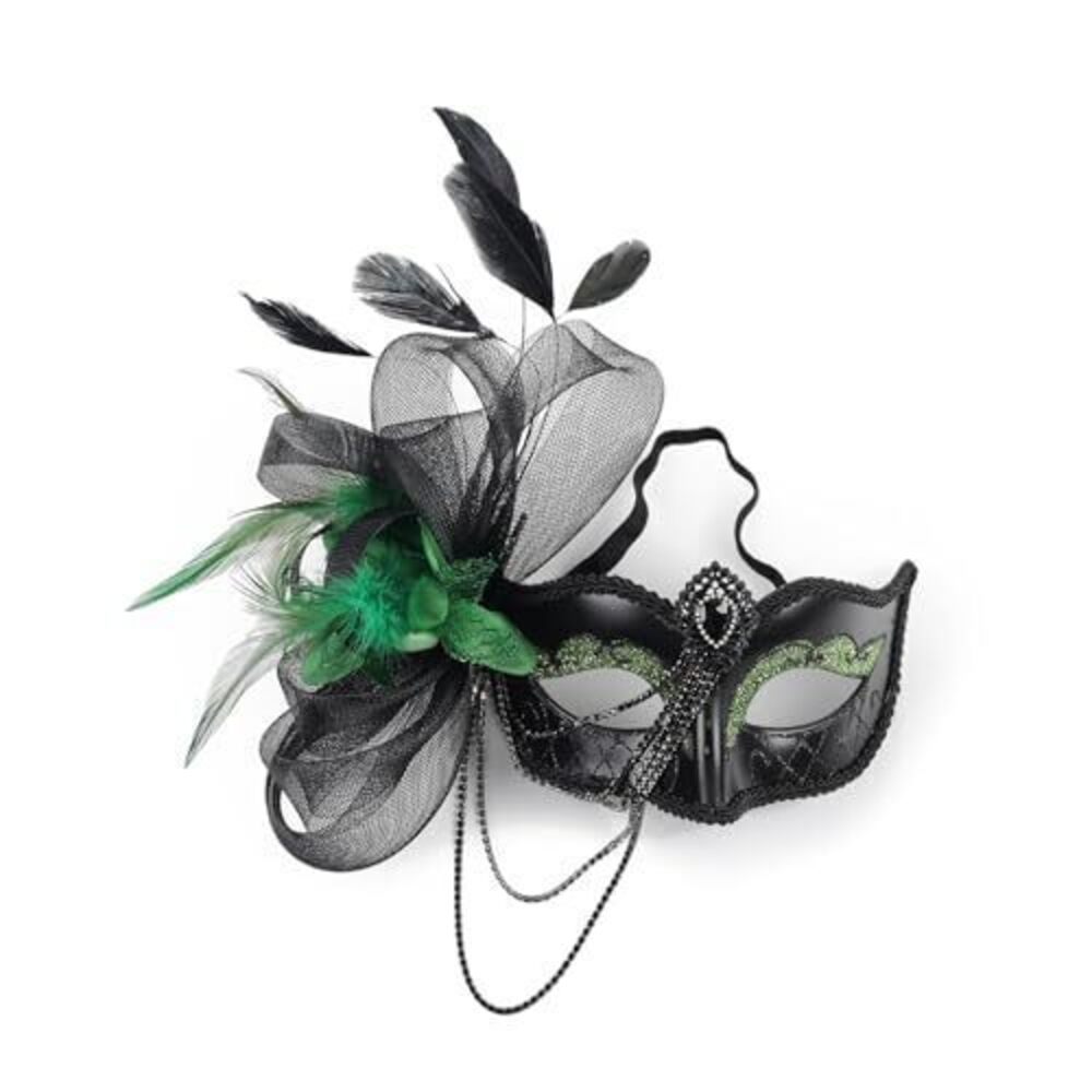 4934 elegant black feather masquerade ball mask and - perfect couple